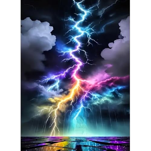 JFYHAB Lightning Diamond Art Kits for Adults, Lightning Diamond Painting Kits for Beginners, DIY 5D...
