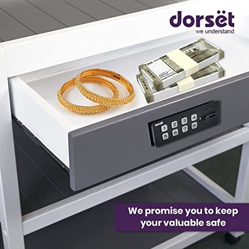 Image of Dorset Password Lock for Drawer and Cabinets | Password 4 to 15 Digit & Mechanical Key | Digital Keyless Lock for Home | Ideal Door Thickness 16-24 mm, Black, DG 306