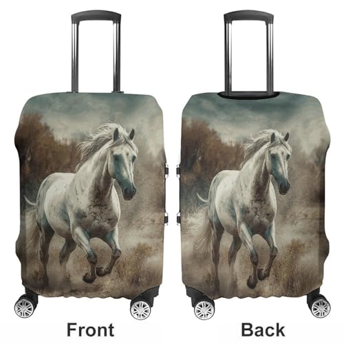 Horse Running in Field Luggage Cover, Elastic Luggage Protector Fits 19-32in Suitcases, Washable & Anti-Scratch Suitcase Cover for Men Women XL3