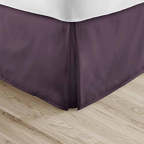 Linen Market SS-BEDSKIRT-Full-Purple Cache-sommier plissé à Volants, Microfibre, Violet, Entier Cover