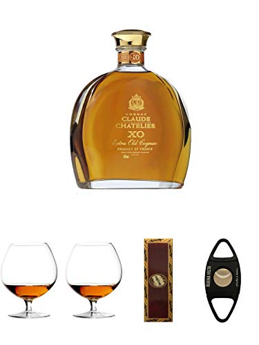 Claude Chatelier Cognac XO mit Etui 0,7 Liter + Cognacglas/Schwenker Stölzle 1 Stück - 103/18 +...