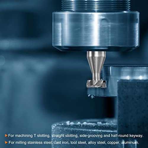 Image of HARFINGTON T Slot End Mill Milling Cutter 3mm Cutting 1.2mm Depth 4mm Shank Solid Carbide 4 Flutes for Aluminum Copper Zinc Alloy
