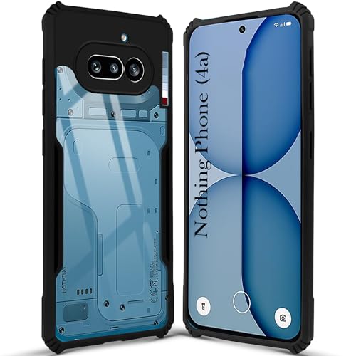 Image of Jkobi Hybrid Back Cover Case for Nothing Phone 4A 5G (Shockproof with Polycarbonate Clear Panel | Professional Black)