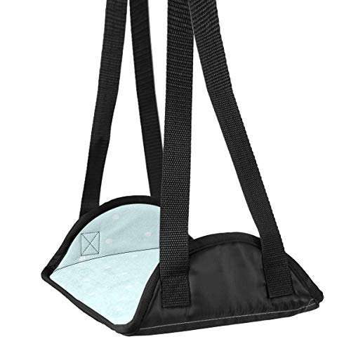 Preisvergleich Produktbild Flugzeugfuß-Hängematte Schreibtisch Fuß-Hängematte Reise Fußstütze Home Zubehör Beinstütze blau gepunktet Muster 01 Reise Fußstütze