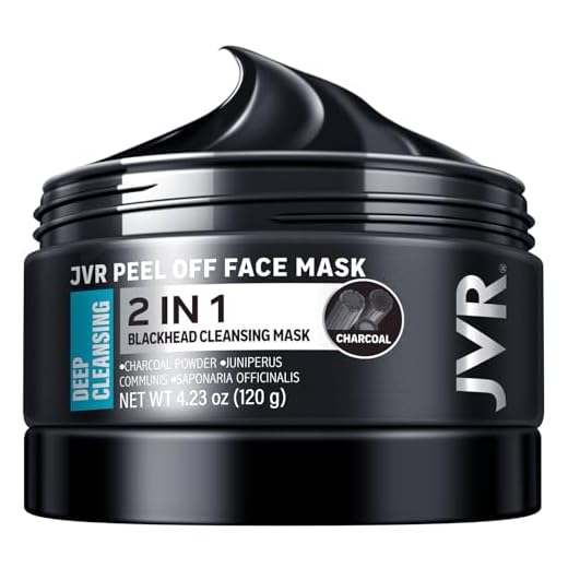 JVR Peel Off Face Mask, Blackhead Mask for Men, Charcoal Peel Off Black Mask, Facial Mask Refreshing and Deep Cleansing for All Skin Types 4.23 OZ