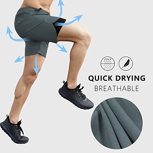 Walsilk Gym Shorts For Men, Mens Running Basketball Athletic Workout Shorts With Pockets And Drawstring For Casual Outdoor Sports (Dark Grey,M) #TOP6