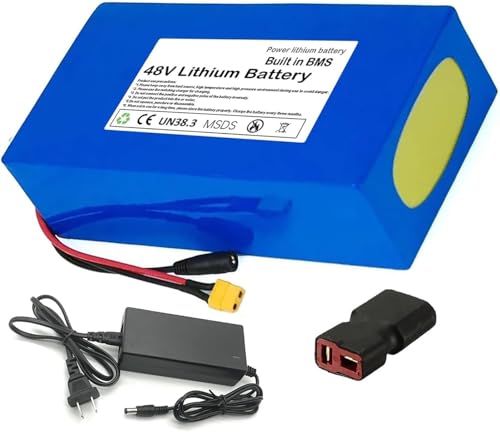 Ebike Escooter Battery 48V 10AH 20Ah 30Ah 35Ah 40Ah Electric Bicycle Battery Lithium-Ion Battery with 2A Charger Kit for 200W 500W 1000W Electric Bicycle Motor 48V 40AH,T
