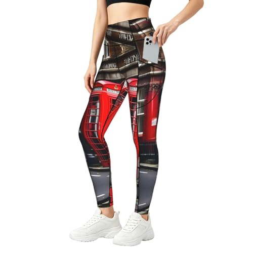 Leggings con bolsillos de cabina de Londres para mujer y fitness