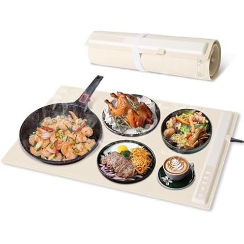 Orifesio 350W Foldable Silicone Food Warming Mat Cover