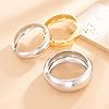Salircon Chunky Gold Bangle Bracelets for Women Gold Chunky Bracelet, Trendy Stackable Bangles Minimalist Cuff Fashion Jewelry (Gold Silver-1) #4