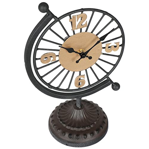 Lilys-Home-Vintage-Mantle-Clock-Silent-Non-Ticking-Stylish-Decorative-Table-Clock-Perfect-for-Living-Room-Retro-Kitchen-Tabeltop-Fireplace-Mantel-Clock-Decor-Black-and-Gold-7-Dia