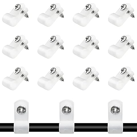 Rierdge 100 Pcs 1/2 Inch R-Type Clip Clamp, Nylon P-Type Mounting Clips, Cable Clip Wire Clamp for Wire Management, Stainless Steel Screws Included Cover