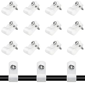 Rierdge 100 Pcs 3/8 Inch R-Type Clip Clamp, Nylon P-Type Mounting Clips, Cable Clip Wire Clamp for Wire Management, Stainless Steel Screws Included