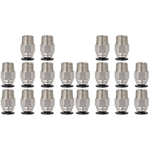 ibasenice 2pcs Ueetek Male Straight Pneumatic PTFE Tube Fitting Connector for Printer PTFE Tubing Fitting Connector for 