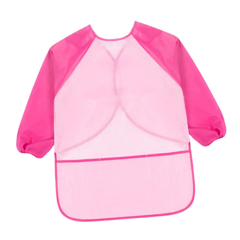 Grembiule per bambini a maniche lunghe per pittura disegno impermeabile grembiule rosa manica M