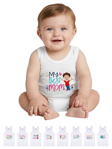 Image of LUX PARKER Unisex Baby Regular Fit Vest Cotton Sleeveless for Boys and Girls Sando Baniyan Combo | Print May Vary