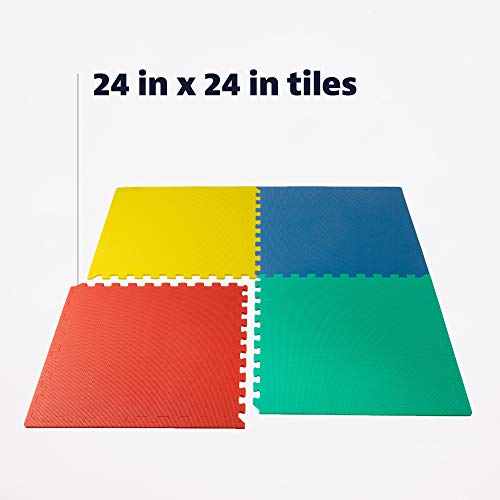 Image of We Sell Mats Premium Foam Interlocking anti-fatigue tiles great for gyms PX90 Insanity Pilates Yoga aerobics cardio trade shows kids payrooms and more. Multicolor 48 SQFT-12 Tiles