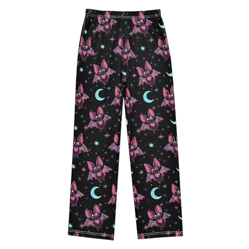 Halloween Pajama Pants Bat Black Pattern Long Sleep Pants Lounge Bottoms