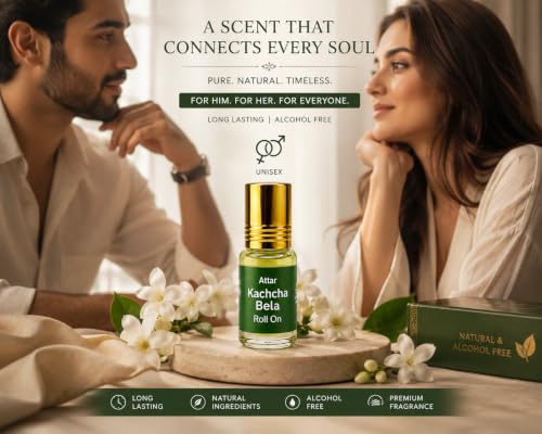 Image of Formless Kacha Bella 3ml Attar Unisex - Premium Fresh Floral Fragrance Oil, Long Lasting Alcohol-Free Perfume, Soft Sweet Scent, Pocket Size Roll-On, Travel Friendly Daily Wear & Special Occasions