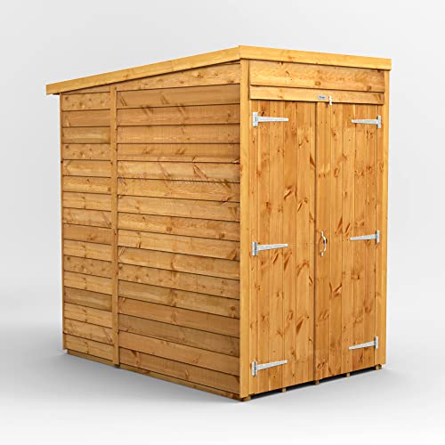 Image of Powersheds High Grade Premium Pent Overlap Wooden Shed with Double Door, Security Features, Door Flexibility, made from 10 mm Extra Thick Timber (Windowless)