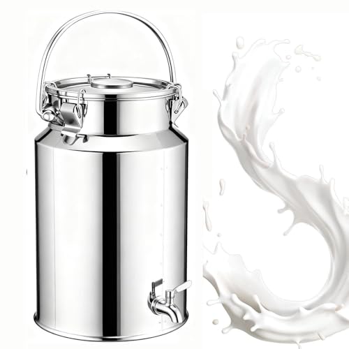 YLKJCE bidon Alimentaire 3/5/10/15 L avec Robinet,bidon Lait INOX pour Huile Et Aliments pour Stockage(Capacity,3 Liter)