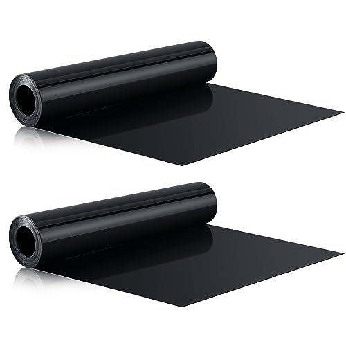 Pangda 2 Pcs 12 ft x 19.69 Inches Black Under Deck Drainage System Bulk Hdpe Waterproofing Membrane Trough Black Rain Deck Drainage System Trough Unders Systems Outdoor for Underdeck Ceiling