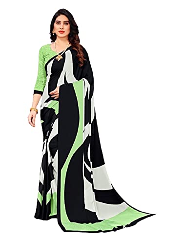 Sari imprimé abstrait en soie vêtement léger femme pour soirée chic 2782