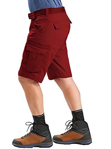 Image of ROL Reoutlook Men's 100% Solid Cotton Cargo Shorts /Bermuda with Multi-Pockets and Waist Belt