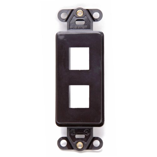 Leviton 41642-B QuickPort Decora Wall Plate Insert, 2-Port, Brown