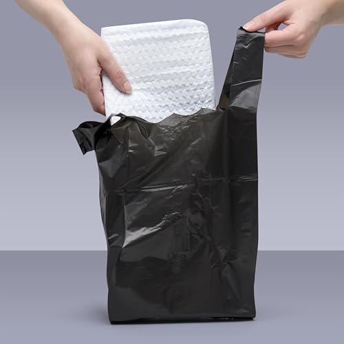 200 x ALIA | Black | Large Adult Incontinence Nappy Sacks EXTRA LARGE | Easy Tie Handles | Sanitary Disposable Bags | 2 Packs of 100