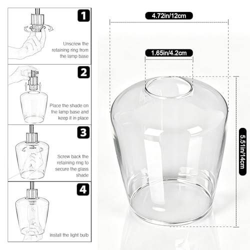 Image of foucasal 2 Pack Clear Wine Glass Shade, Modern Light Fixture Replacement Globe or Cover for Chandelier Wall Sconce Pendant Light