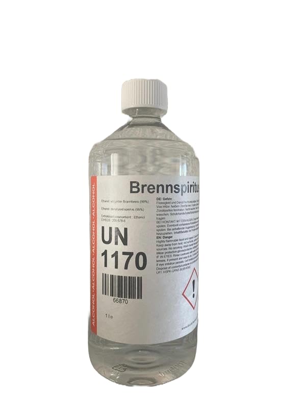 DC DruckChemie GmbH Brennspiritus 6 x 1 L, 99% - Alleskönner für Haushalt, Freizeit & Handwerk - Reinigungs Spiritus, Kaminbrennstoff