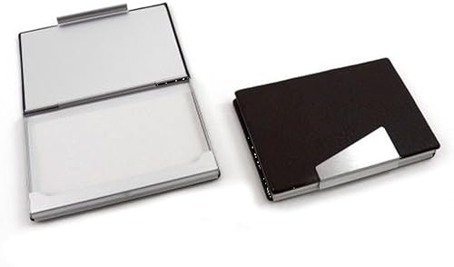 Bey-Berk Estuche para tarjetas de visita de cuero marrón