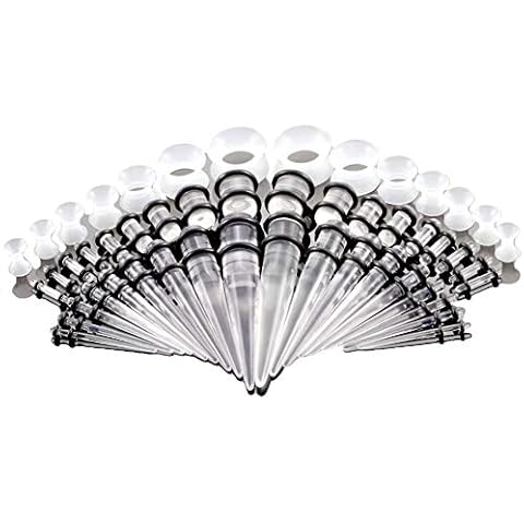 50Pcs Ear Stretchers Kit with Tapers Cover