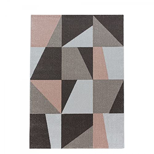 Tapis design Zipcode rose à triangles et trapèzes pour une ambiance douce - 3