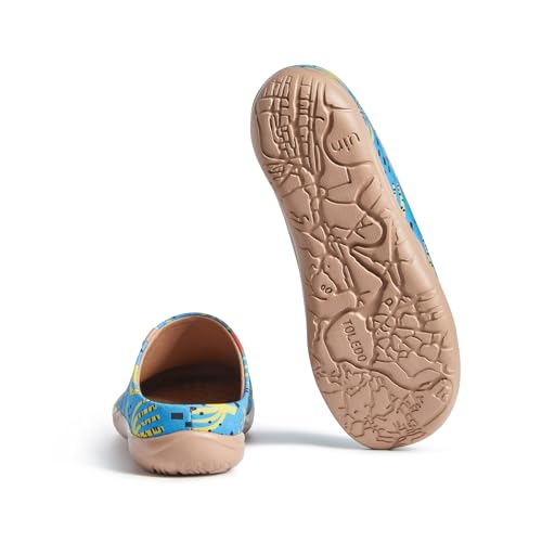 Image of UIN Slipper Woman Travel Art Painted Shoes Wide Toe Casual Home Slip On Mules Malaga