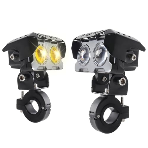 Listado de Auxiliares los 10 mejores. 46 AUTOFAST 65W Exploradoras Para Moto,6500K 8000LM Luces para Moto, Faros Auxiliares Motocicleta Con Lente, Aluminio Engrosado Focos Antiniebla - 2 Piezas