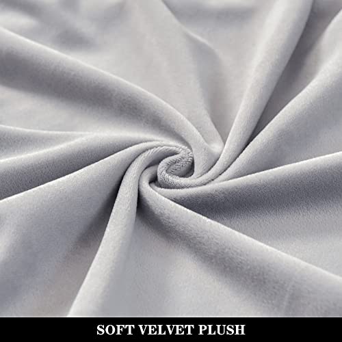 Protector de muebles y funda elástica gris claro para taburete rectangular 7
