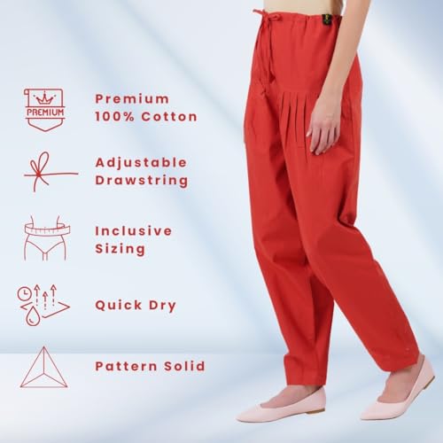 Image of Happy Bunny Salwar Pant - Modern Style Pure Cotton for Women - Ethnic Semi Patiala Trouser - Office,Home - All Day Comfort Wear with Drawstring