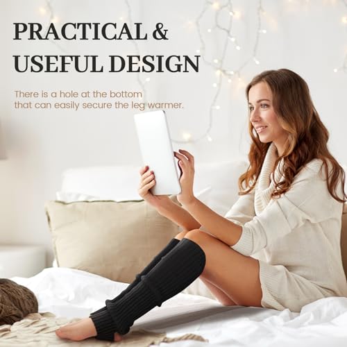 Pleneal Leg Warmers for Women - Fashion Warm Ribbed Knit Leg Warmers 80s Accessories for Party Sports Yoga Dance4