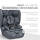 KikkaBoo i-Pass, Kindersitz 9–36 kg, Gruppe 1/2/3 Auto Kindersitz für Kinder 76–150 cm (15 Monate – 12 Jahre), i-Size, 13-fach verstellbare Kopfstütze, Grau