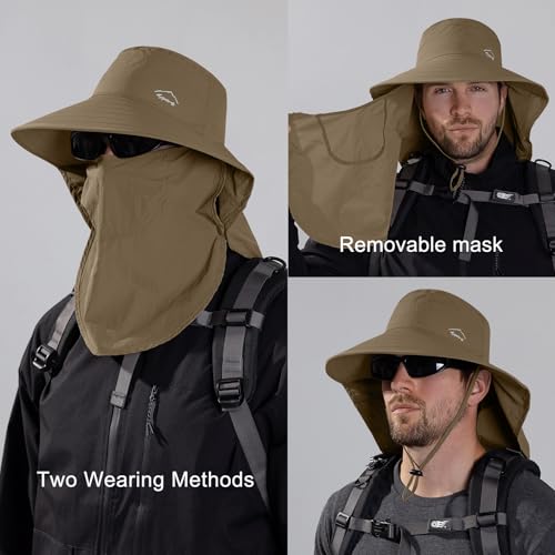 Image of Sun Hat for Men Women with Neck Flap,UPF 50+ UV Protection Fishing Hat