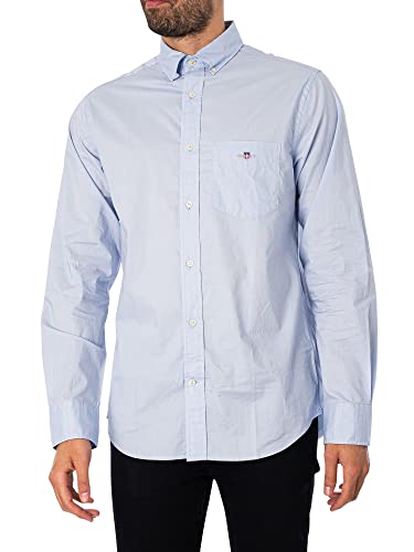 GANT Reg Poplin Shirt Camisa, Light Blue, 4XL para Hombre