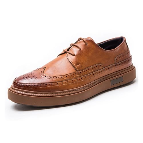 Dress Shoes for Men Men's Luxury Leather Dress Shoes Formal Wedding Party Oxfords Retro Brogue Style