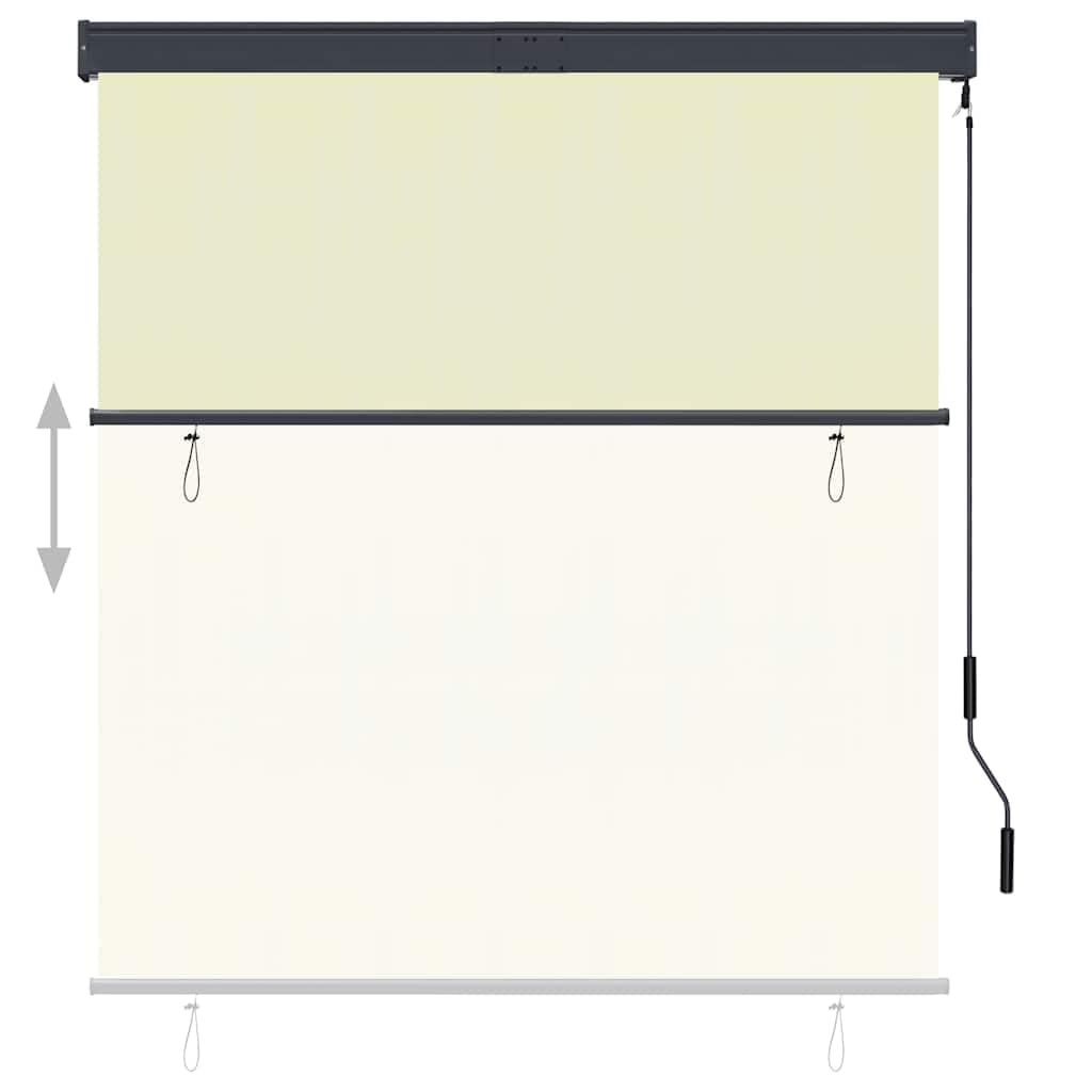vidaXL Store Roulant d'Extérieur Auvent Rétractable Vertical Balcon Jardin Pergola Terrasse Patio Blocage des UV et de la Chaleur 140x250 cm Crème