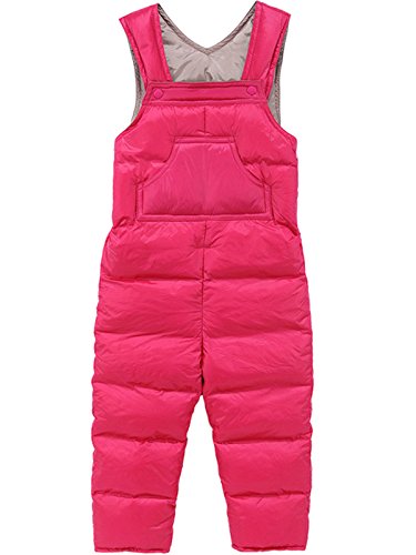 JELEUON Baby Girls Boys One Piece Shoulder Strap Winter Warm Sleeveless Puffer Jumpsuit Snowsuit Romper 6-12 Months Rose