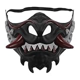 DEARMAMY Samurai Face Mask for Cosplay Reusable Japanese Mask for Parties Festivals and Unique Design Elastic Band for Comfort