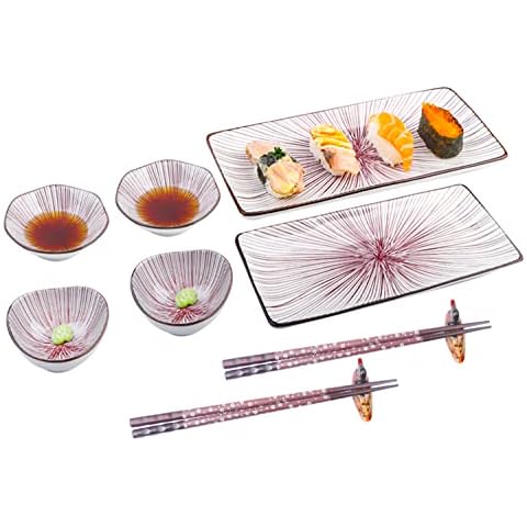 Artcome Juego de 10 platos de sushi de cerámica estilo japonés Cover