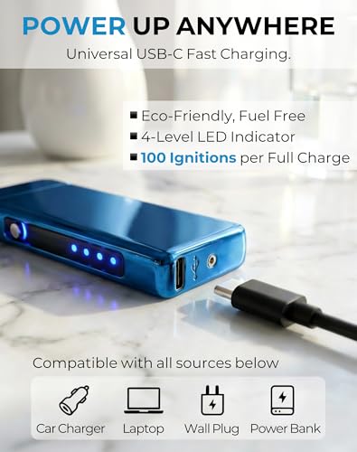 Encendedor eléctrico recargable USB plasma dorado miniatura 5