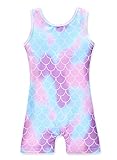 Leotards for Girls Gymnastics With Shorts Biketard 4t 5t Purple Mermaid Biketard Purple